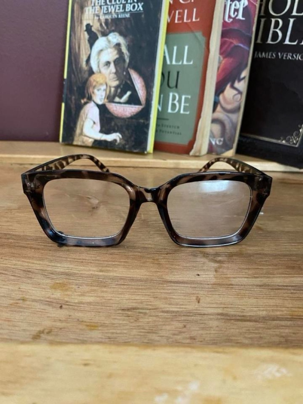 SHEIN Brown Tortoiseshell Square-Frame Women's Glasses